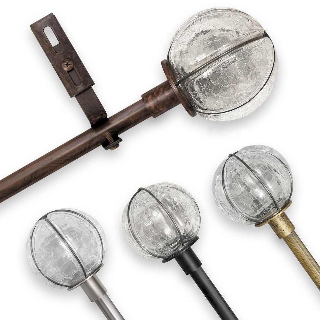 Pinnacle Adjustable Rod Sets with Cracked Glass Finial