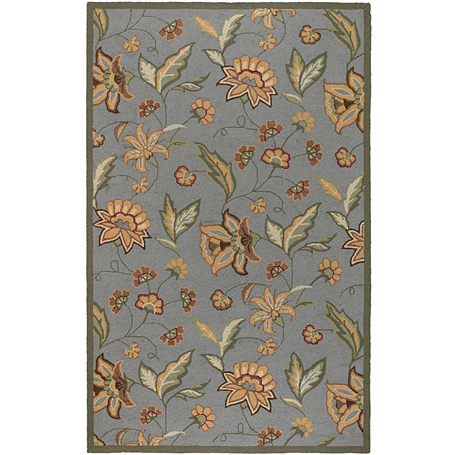 Hand hooked Bliss Green Indoor/outdoor Floral Rug (2 X 3)