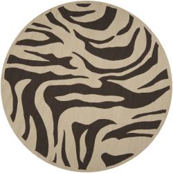 Hand-hooked Bliss Indoor/Outdoor Animal Print Rug (8' Round) - Bed Bath ...