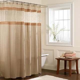 Maytex Embroidered Panel Fabric Shower Curtain - Bed Bath & Beyond ...