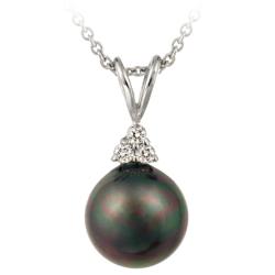 Icz Stonez Sterling Silver Cubic Zirconia Peacock Faux Pearl Necklace
