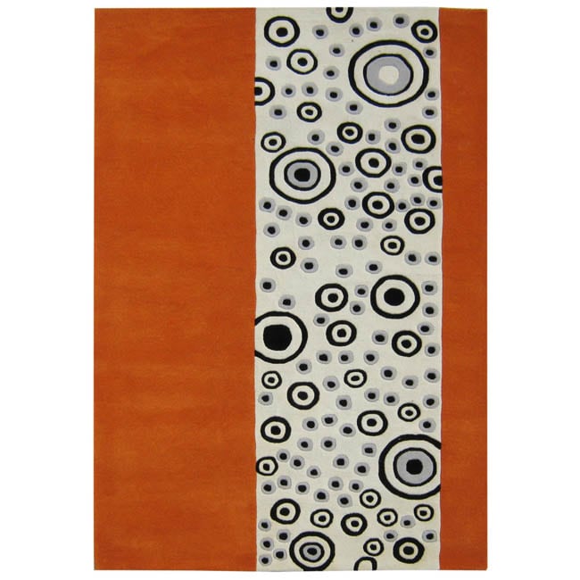 Alliyah Handmade Rust Abstract New Zealand Blend Wool Rug (8 X 10)