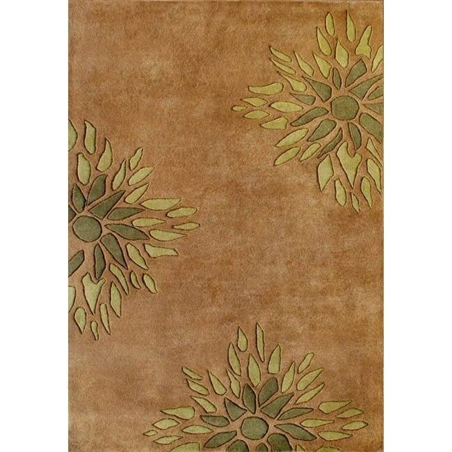 Alliyah Handmade Brown New Zealand Blend Wool Rug - 5' x 8'