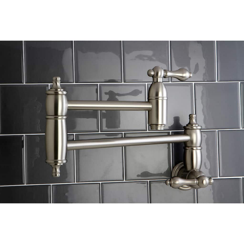 Kingston Brass Restoration Satin Nickel Pot-filler Kitchen Faucet