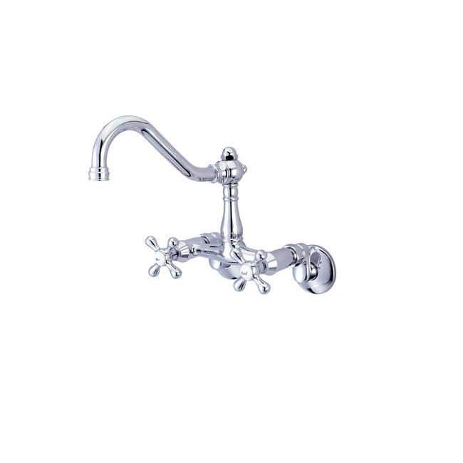 Kingston Brass Adjustable Chrome Wallmount Kitchen Faucet
