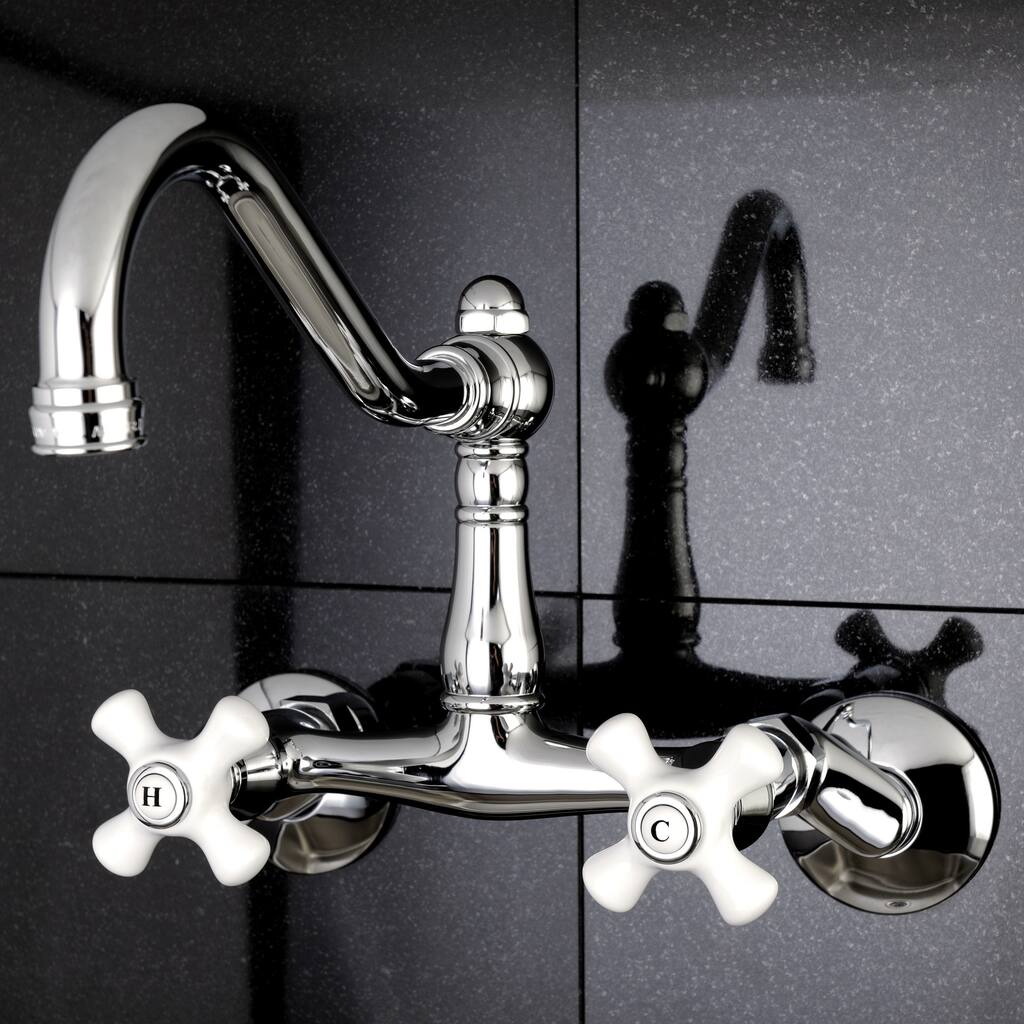 Kingston Brass Adjustable Chrome Wallmount Kitchen Faucet