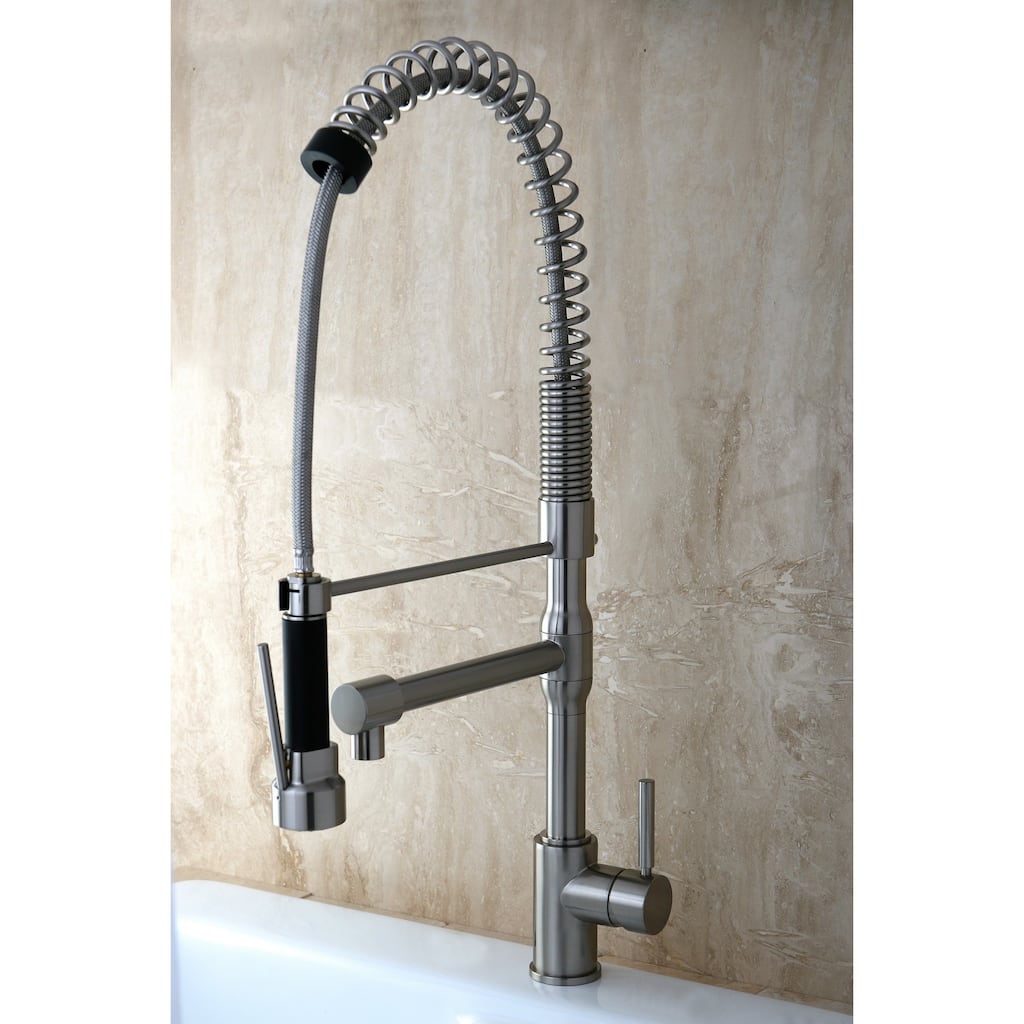 Cusinxel 27-inch Spiral Pulldown Satin Nickel Kitchen Faucet