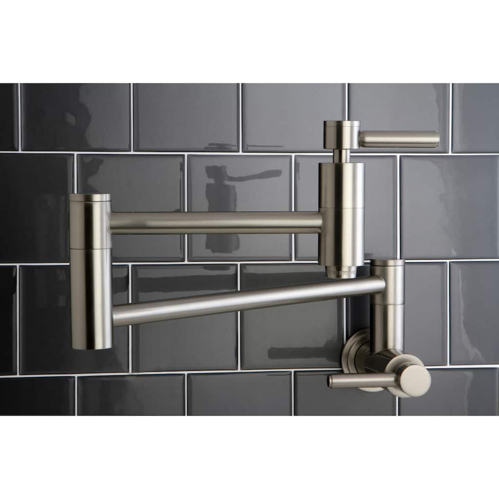 Kingston Brass Concord Satin Nickel Wallmount Pot-Filler Kitchen Faucet