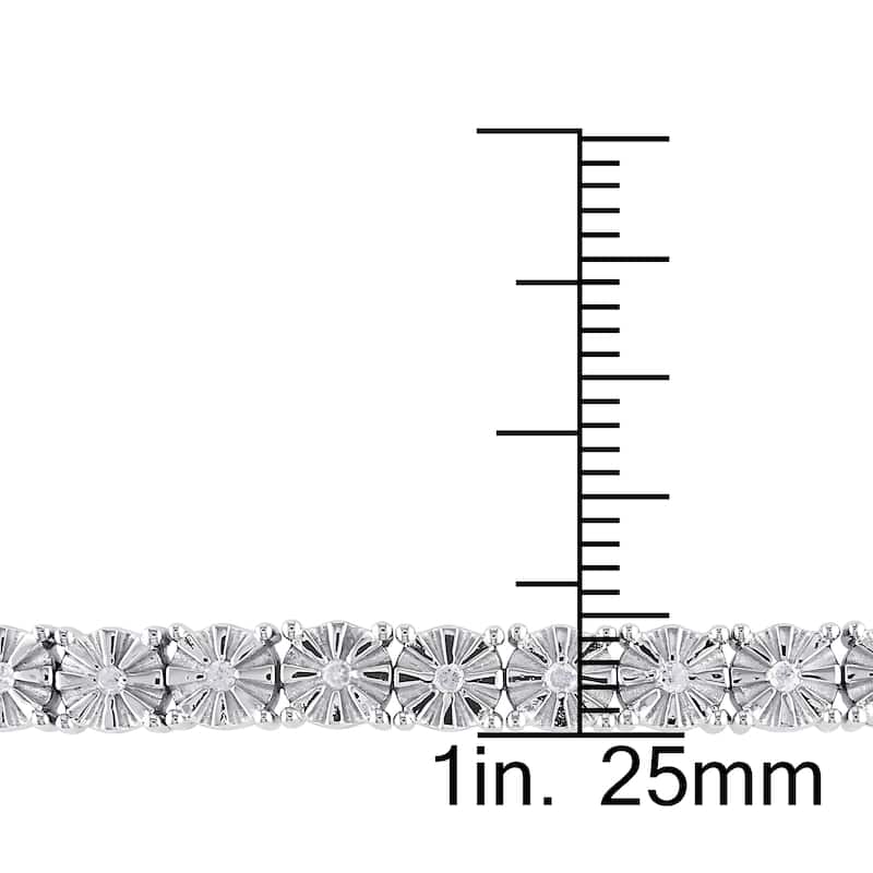 Miadora Sterling Silver 1/2ct TDW Diamond Tennis Bracelet