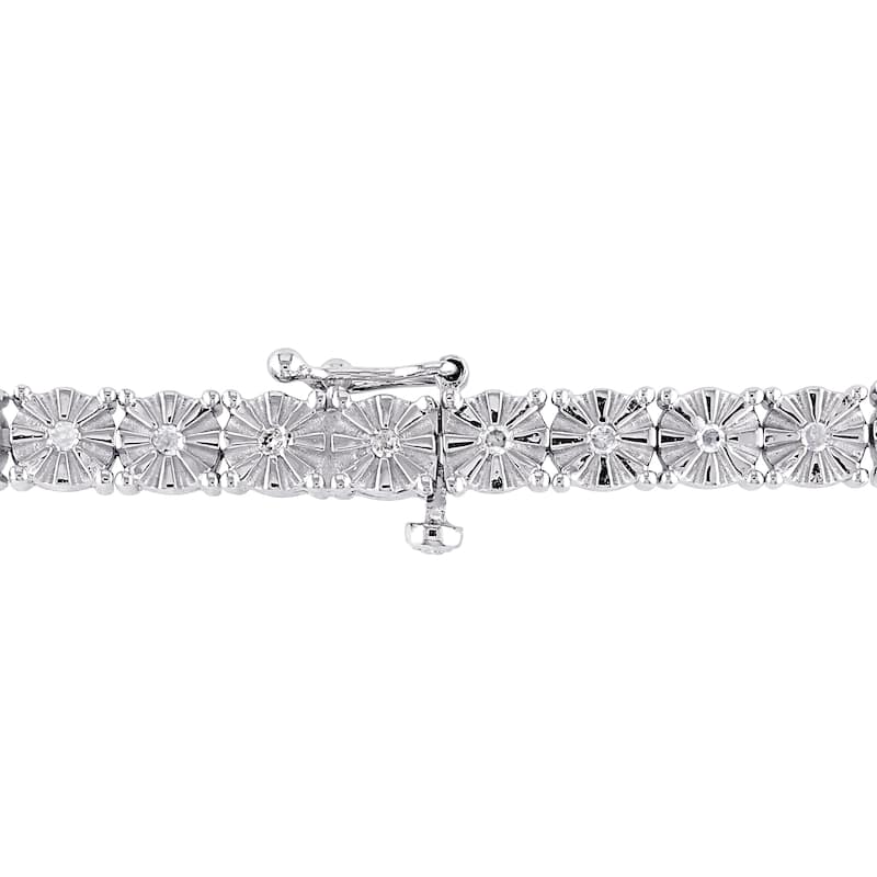 Miadora Sterling Silver 1/2ct TDW Diamond Tennis Bracelet
