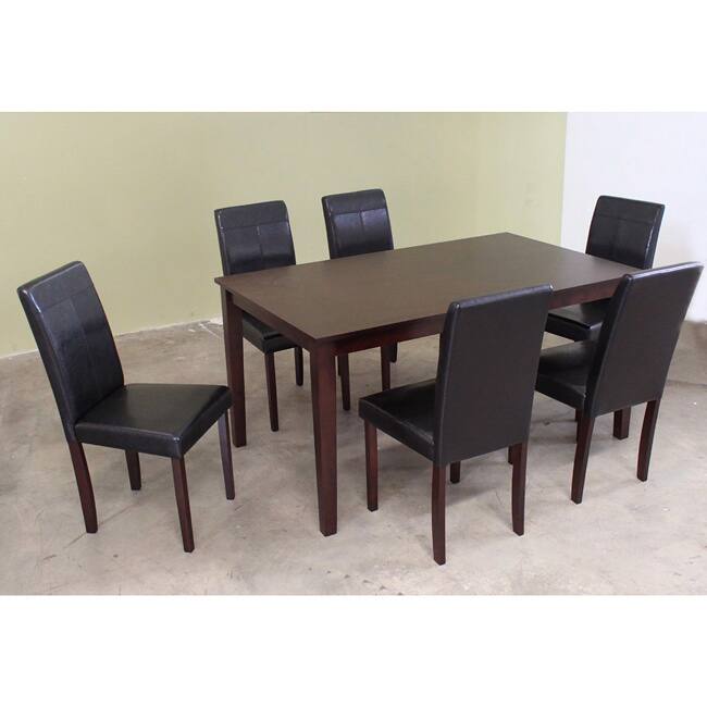 Warehouse of Tiffany Seven-Piece Brown Wooden Dining Furniture Set