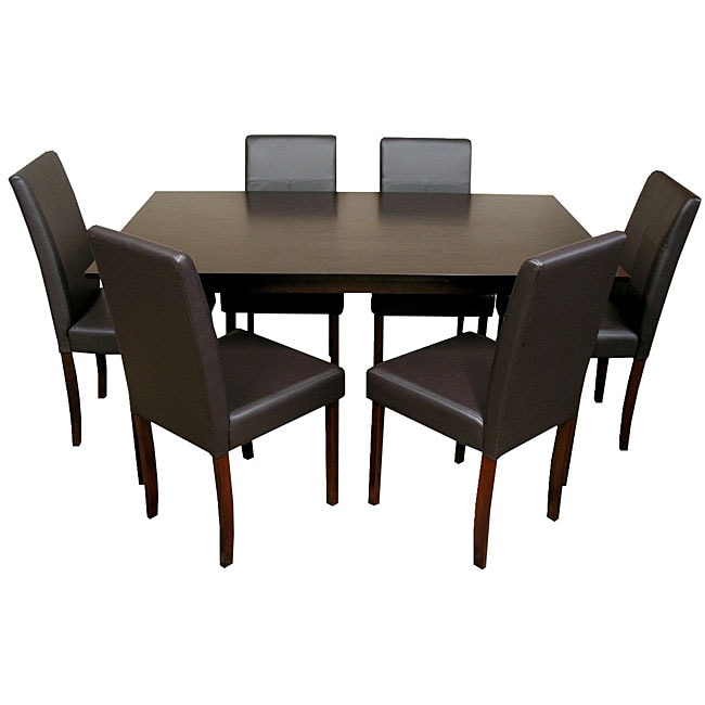 Warehouse Of Tiffany Warehouse Of Tiffany Seven piece Brown Wooden Dining Furniture Set Brown Size 7 Piece Sets