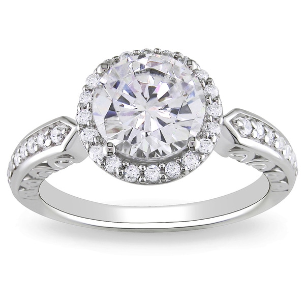 by Miadora Sterling Silver Prong set Cubic Zirconia Engagement Ring