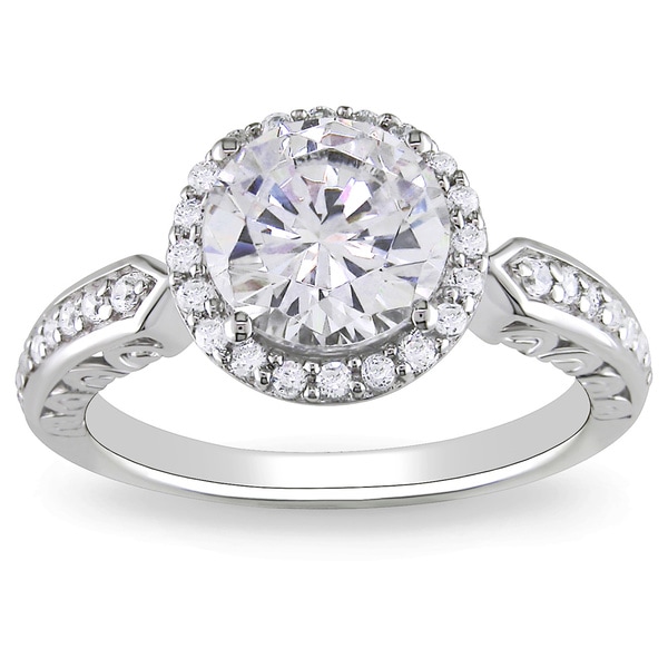 Shop Miadora Sterling Silver Prong-set Cubic Zirconia Engagement Ring ...