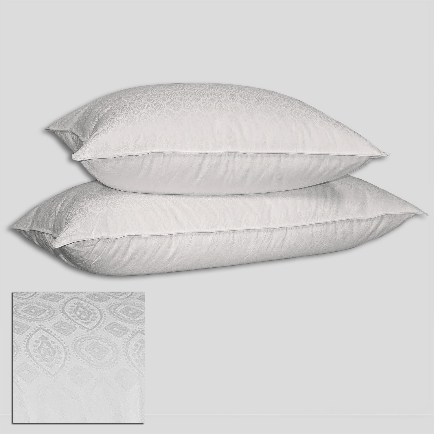 European 510 Thread Count Jacquard Medallion Down Pillow  