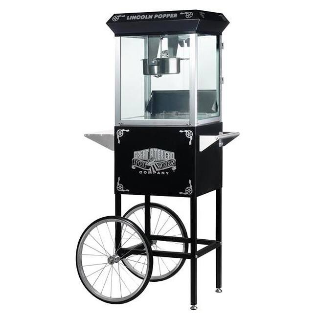 Lincoln Black 6005 8-oz Antique Popcorn Machine and Cart