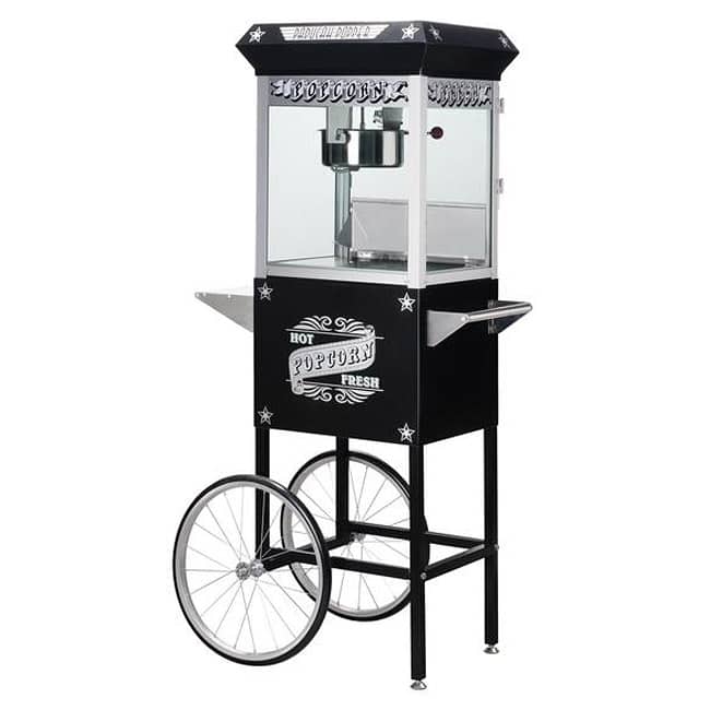 Paducah 6035 Black 8-oz Antique Popcorn Machine and Cart