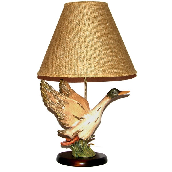 Shop Flying Duck Table Lamp with Natural Toned Lamp Shade Free