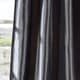preview thumbnail 3 of 3, Exclusive Fabrics Solid Faux Silk Taffeta Graphite 96-inch Curtain Panel