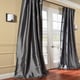 preview thumbnail 2 of 3, Exclusive Fabrics Solid Faux Silk Taffeta Graphite 96-inch Curtain Panel