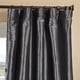preview thumbnail 4 of 3, Exclusive Fabrics Solid Faux Silk Taffeta Graphite 96-inch Curtain Panel