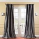 preview thumbnail 1 of 3, Exclusive Fabrics Solid Faux Silk Taffeta Graphite 96-inch Curtain Panel