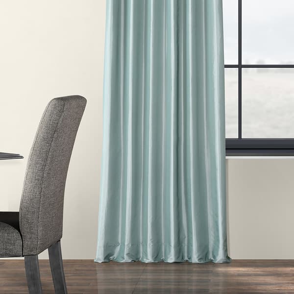 Shop Exclusive Fabrics Solid Faux Silk Taffeta Robin S Egg Curtain