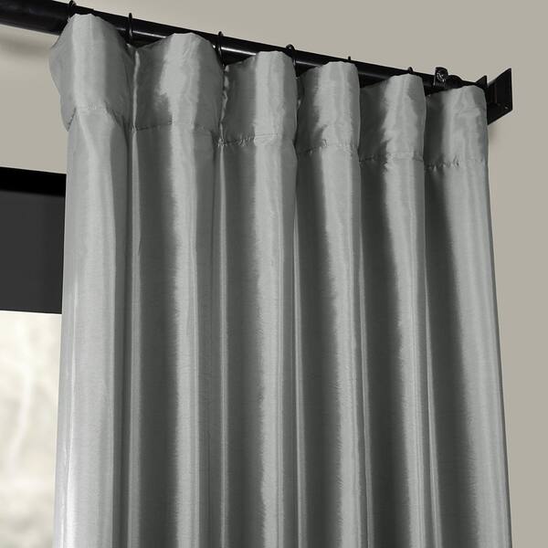 Shop Exclusive Fabrics Solid Faux Silk Taffeta Platinum Single