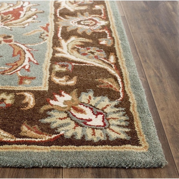 Safavieh Handmade Heritage Timeless Traditional Blue/ Brown Wool Rug - 6' x 6' Square