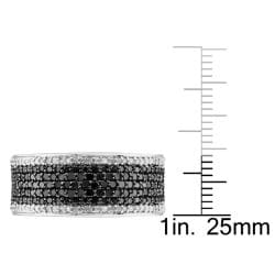 Miadora Sterling Silver 1ct TDW Black and white Pave Diamond Ring (H I, I3) Miadora Diamond Rings