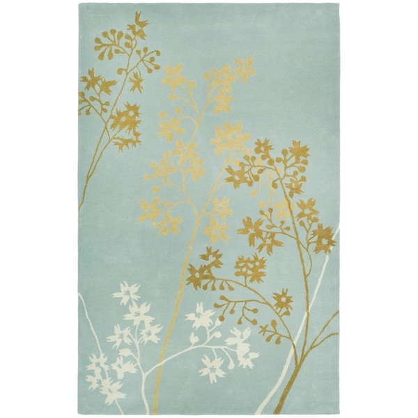 Safavieh Handmade Soho Autumn Light Blue New Zealand Wool Rug - 5' x 8'
