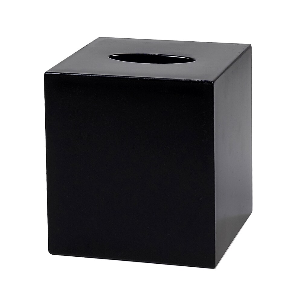 black tissue box holder