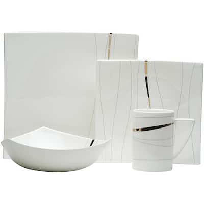 Odett Platinum 4pc Dinner Set