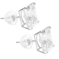 14k White Gold Cubic Zirconia Stud Earrings Moise Cubic Zirconia Earrings