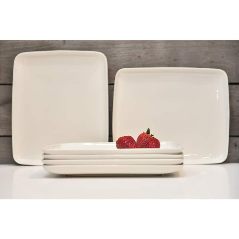 Every Time White Rectangular Plate Set (Set of 6)