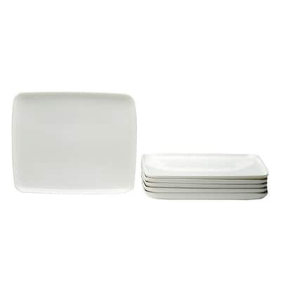 Every Time White Rectangular Plate Set (Set of 6)