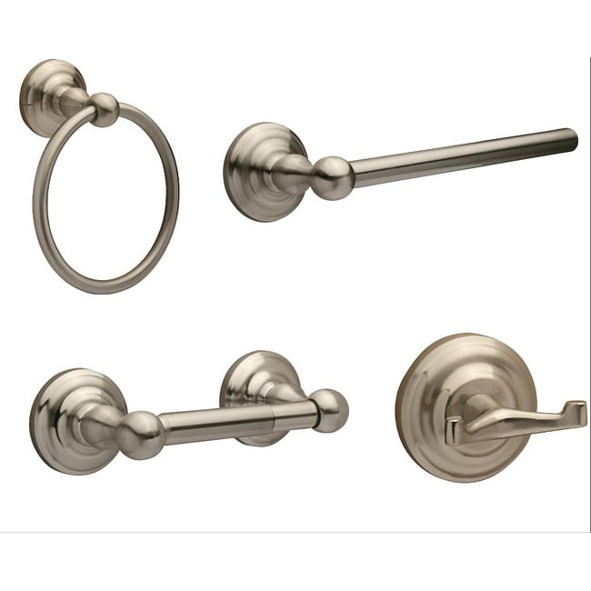 Sure loc Boulder 4 piece Satin Nickel Finish Bathroom Set