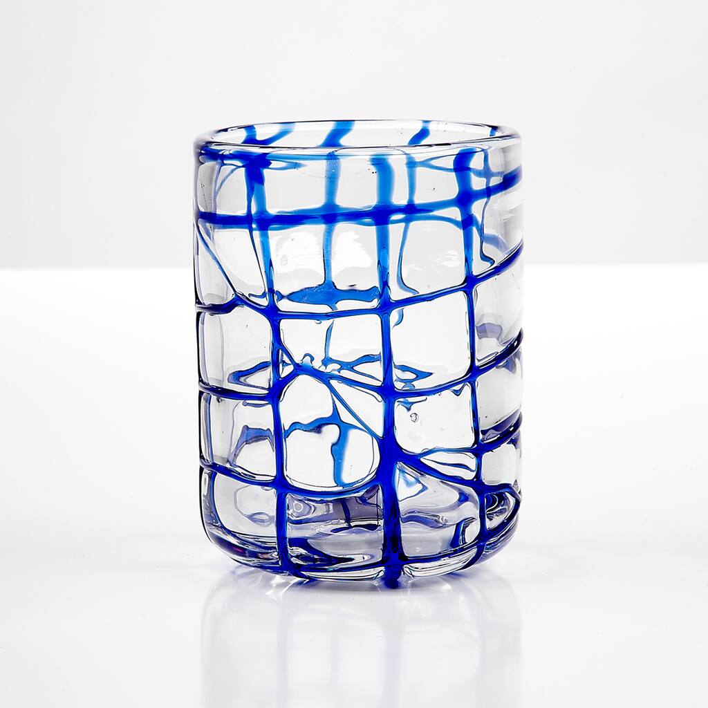 Impulse! Abstract Blue Rocks Glasses (Set of 4)