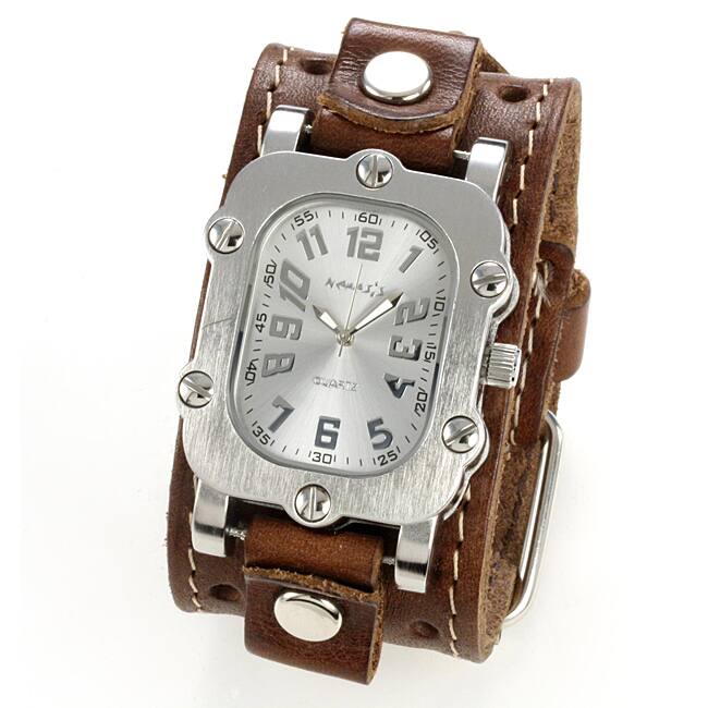 Nemesis Men's Brown Leather-strap Quartz Watch