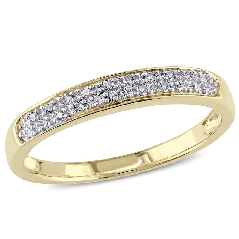 Miadora 10k Gold and 1/10ct TDW Diamond Band - 5 - Yellow