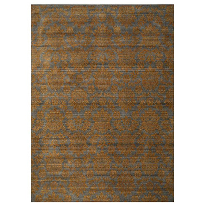 Himalaya Blue/ Brown Floral Wool Rug (710 X 112)