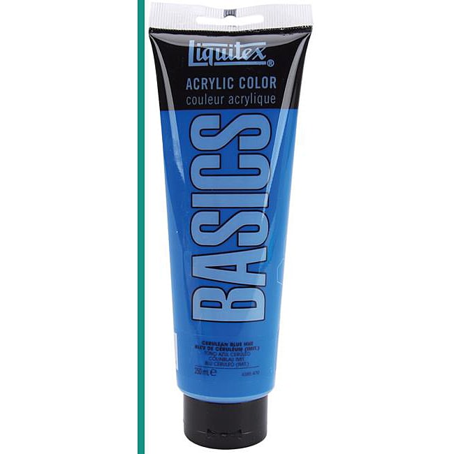 Liquitex Cerulean Blue Hue Basic Acrylic Paint (Cerulean Blue HueTube contains 250 milliliters Permanent acrylic paintWater resistantFlexible when dry Conforms to ASTM D4236Imported )