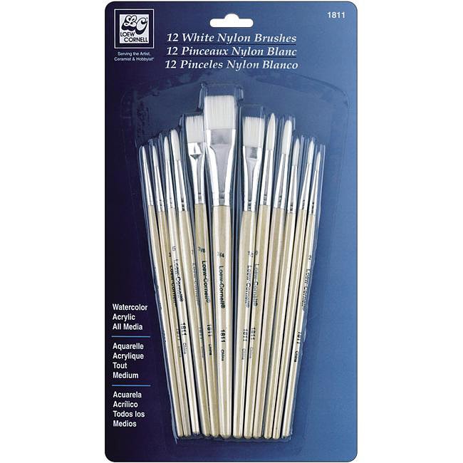 White Nylon Brush Set (pack Of 12)