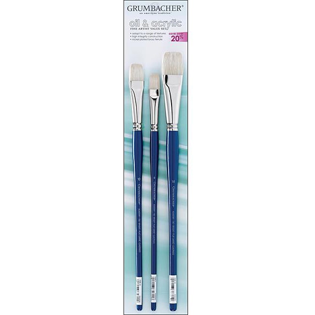 Grumbacher 3 piece Oil And Acrylic Brush Set