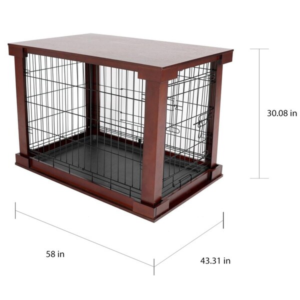 table with built in dog crate