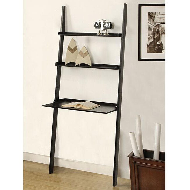 Black 3 tier Leaning Laptop Shelf