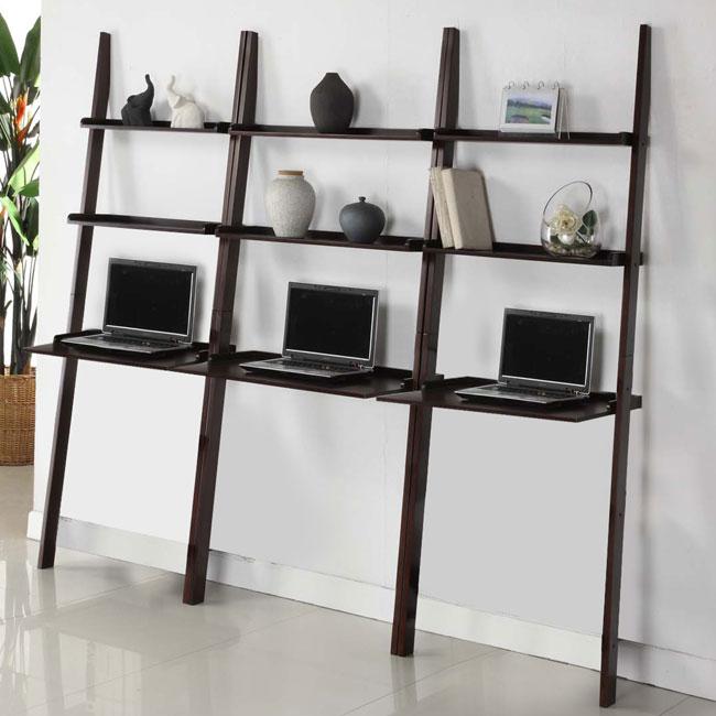 Cappuccino 3 piece Leaning Laptop Shelf Set