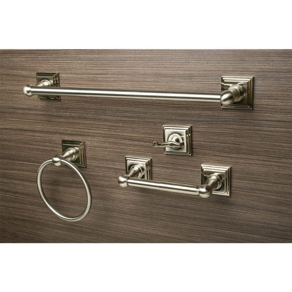 Sure-Loc Hardware 4-Piece Brighton Polished Chrome with White Porcelain  Decorative Bathroom Hardware Set with Towel Bar, Toilet Paper Holder, Towel