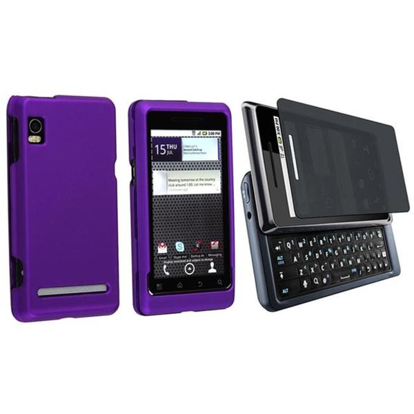 Dark Purple Rubber Case/ Privacy Filter for Motorola Droid 2 Eforcity Cases & Holders