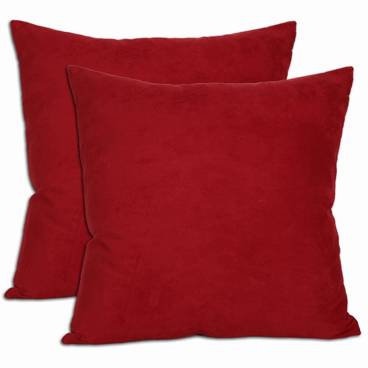 Shop 18inch Red Microsuede Feather and Down Filled Throw Pillows (Set